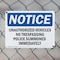 Signmission Unauthorized Vehicles No Trespassing Police OSHA Notice Sign, Plastic, 10in W x 7in L, 2PK OS-2PACK-NS-P-710-L-18758 - alternate 6